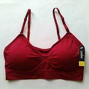 Coobie Lace Back Seamless Scoopneck Bra,Red Velvet